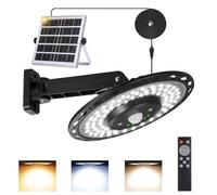 Lixada Lámpara solar colgante para exteriores, 180 LED, 4400 mAh, batería con cable de 5 m, IP65, resistente al agua, detector de movimiento, 5 modos, para interior y exterior, jardín, camping