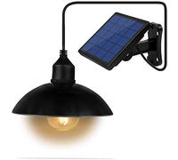 Lixada - Lámpara solar colgante E27 para exterior, luz sensible IP65, resistente al agua, para jardín, patio, terraza, balcón