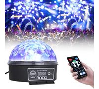 Lixada Luces Discoteca Luz de Escenario Esférica con Control Remoto 6 Canales Luces de Fiesta Activadas por Sonido 6 Colores para Cumpleaños, Discoteca, Fiesta, Bar, Navidad, Bodas