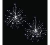 Lixada Luz LED de fuegos artificiales, 150 ledes, cadena de luces de Navidad con mando a distancia, lámpara colgante Starburst para interior y exterior, hogar, fiestas, bodas, jardín (blanco)