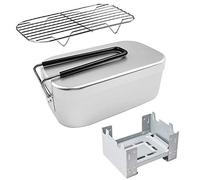 Lixada Mini estufa plegable para almuerzo, juego de estante para cocinar al vapor, para picnic, camping, senderismo, pesca, montañismo