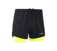 Lixada - Pantalones Cortos de Running para Hombre, de Secado rápido, Transpirable, para Entrenamiento Activo, con Forro más Largo