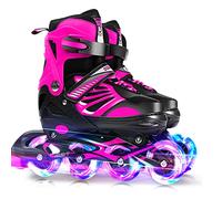 Lixada Patines en Línea iluminados Ajustables con Ruedas iluminadas para Niños y Jóvenes Patines en Línea para Niños y Niñas, Tamaño 27-32/33-37/38-41