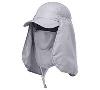 Lixada Sombreros de Nylon Visera Protección UV con Cuello Cubierta Pesca Gorra de Pesca Caza Banda Trasera Ajustable