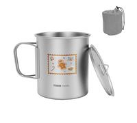 Lixada Taza para Beber de 750 Ml con Tapa y Asa Plegable, Motivo Navideño del Hombre de Jengibre, Taza Portátil para café, té, Jugo, Actividades como Escalar y Acampar (750ML)