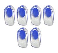 LIXBD 3 pares de copas de gel de silicona antideslizantes para el talón de las tasas protectoras del talón de las plantillas del cojín del talón para la fascitis plantar mujeres y hombres, azul