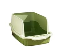 LIXIONGQUANLAL Pet Toilet Caja de Arena for Gatos Abierta y hermética con Pala y Paredes Altas, fácil de Limpiar Litter Box(Green)