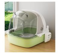 LIXIONGQUANLAL Pet Toilet Caja de Arena Grande for Gatos con Puerta abatible y Pala, Bandeja semicerrada for Todo Tipo de Gatos Litter Box(Green)