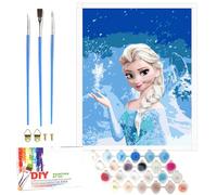 Lixkuokuo Frozen - Pintura por números para adultos, jóvenes, principiantes y niños a partir de 6 años, 40 x 50 cm, grande, dibujos animados, anime, princesa, juego de manualidades con lienzo