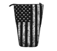 Lixlzh American Bald Eagle - Estuche telescópico de pie con estampado de camuflaje de poliéster para bolígrafos, papelería, oficina, caja organizadora de oficina, color negro, talla única, Art Deco
