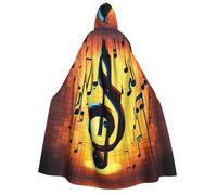 LIXLZH Bata con capucha con estampado de notas musicales para adultos, capa para carnavales, fiestas temáticas de disfraces