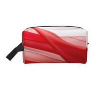 LIXLZH Bolsa de maquillaje con estampado de líneas rojas, organizador de accesorios, bolsa de aseo portátil de viaje, color blanco, talla única, color blanco, talla única, White, Talla única