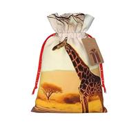 LIXLZH Bolsa de Navidad con estampado de árbol majestuoso de África, con cordón, para mujeres y hombres, Navidad, Año Nuevo, fiestas, regalos de fiesta