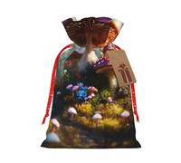 LIXLZH Bolsa de Navidad con estampado de hongos salvajes, bolsas con cordón para mujeres y hombres, bolsas de Navidad, Año Nuevo, bolsa de recuerdos de fiesta
