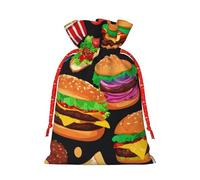 LIXLZH Bolsa de Navidad con estampado divertido de alimentos, bolsas con cordón para mujeres y hombres, bolsas de Navidad, Año Nuevo, bolsas de fiesta, bolsa de recuerdos de fiesta