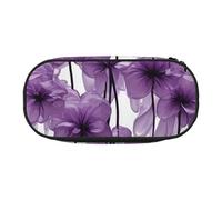 LIXLZH Estuche para lápices unisex con estampado abstracto de flores llorando moradas, estuche de maquillaje de moda, papelería, organizador de artículos de tocador