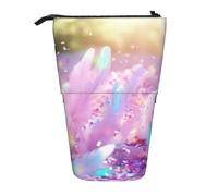 Lixlzh Flying Bird - Estuche telescópico para lápices de pie con estampado de notas musicales, de poliéster, caja organizadora de oficina, color negro, talla única, Art Deco, Black, Talla única