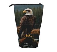 Lixlzh Flying Eagle Print - Estuche telescópico de poliéster para lápices, organizador de oficina, color negro, talla única, Art Deco, Black, Talla única, Decoración de arte