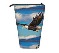 Lixlzh Flying Eagle Print - Estuche telescópico de poliéster para lápices, organizador de oficina, color negro, talla única, Art Deco, Black, Talla única, Decoración de arte
