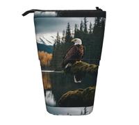 Lixlzh Flying Eagle Print - Estuche telescópico de poliéster para lápices, organizador de oficina, color negro, talla única, Art Deco, Black, Talla única, Decoración de arte