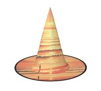 LIXLZH Hermoso sombrero de playa al atardecer, suministros de fiesta, accesorios de disfraces, magos, máscaras, sombrero de Halloween, sombrero puntiagudo