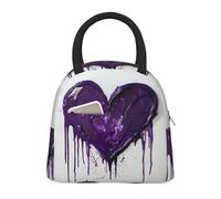 LIXLZH Purple Love Print - Bolsa de almuerzo aislada a la moda para comidas, aperitivos, bebidas, adultos, niños y familias