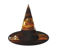 LIXLZH Sombrero con estampado de velas de spa, suministros de fiesta, accesorios de disfraces, magos, máscaras, sombrero de Halloween, sombrero puntiagudo