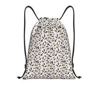 LIXLZH Trotting Flat Recubierto Retrievers Paw Print Cordón Bolsa Deporte Yoga Bolsa Compras Casual Daymochilas cadena mochila, Negro 1, M