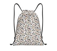 LIXLZH Trotting Flat Recubierto Retrievers Paw Print Cordón Bolsa Deporte Yoga Bolsa Compras Casual Daymochilas cadena mochila, Negro 1, S