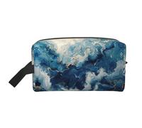 LIXLZH WITHIN THE TIDES - Bolsa de maquillaje con estampado, organizador de accesorios, bolsa de aseo portátil de viaje, color blanco, talla única, color blanco, talla única, White, Talla única