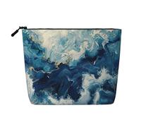 LIXLZH WITHIN THE TIDES - Bolsa de maquillaje portátil de viaje con impresión de una sola capa, organizador de maquillaje, bolsa con cremallera, color negro, talla única, color negro, talla única