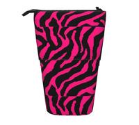 Lixlzh Zebra Tiger Leopard - Estuche telescópico para lápices de pie, de poliéster, para bolígrafos, papelería, oficina, color negro, talla única, Art Deco, Black, Talla única, Decoración de arte