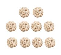 LIXSAZSE 10 Pack/Lote Bolas de ratán de Colores Brillantes para pájaros no tóxico pájaro Juguete para Masticar pájaro Juguete Bolas ratán para Madera Loro Juguetes para Masticar