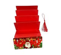 LIXSAZSE 10 pack/lote tarjetero sobre creativo Navidad efectivo sorpresa titular papel creativo cumpleaños plegable efectivo titular , rojo