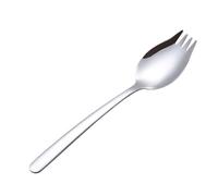 LIXSAZSE 2 pack/lot Spork adecuado para todas las ocasiones fácil de limpiar seguro para acero inoxidable tenedor de postre juego cubiertos cuchara tenedor, Cuchara trompeta