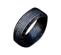 LIXSAZSE Anillo de acero vintage único adecuado para todos los géneros Anillos vintage Anillo para hombres para regalos unisex para amigos, negro antiguo, trece