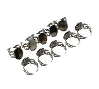 LIXSAZSE Anillos de flores huecas al por mayor, anillos en Para blanco únicos, ajustables, con bisel ovalado, con pegamento, personalizados. Los hechos con son únicos y representan un estilo propio.