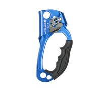 LIXSAZSE Ascensor de Escalada Manual con Agujeros para Colgar, Equipo de Rappel, montañismo portátil, Abrazadera de Cuerda de 8-12mm, Emergencia, Azul Derecho