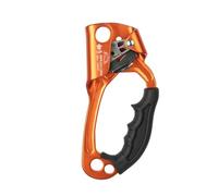 LIXSAZSE Ascensor de Escalada Manual con Agujeros para Colgar, Equipo de Rappel, montañismo portátil, Abrazadera de Cuerda de 8-12mm, Emergencia, Naranja Derecha