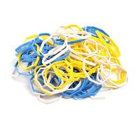 LIXSAZSE Banda de goma colorida de 100 piezas, bandas flexibles a prueba golpes, doméstico, salón, arte corporal profesional, accesorios para artistas