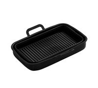 LIXSAZSE Bandeja para freidora para hornear Suministros para hornear Resistencia al calor Tamaño compacto Antiadherente Bandejas para pasteles multicolores Gadget de cocina, Negro