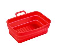 LIXSAZSE Bandeja para freidora para hornear Suministros para hornear Resistencia al calor Tamaño compacto Antiadherente Bandejas para pasteles multicolores Gadget de cocina, Rojo