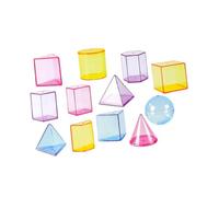 LIXSAZSE Bloques de Formas geométricas para niños Geometría Matemáticas Bloques de construcción fundamentales para entornos Aprendizaje Creativo Formas 3D Sólidos geométricos Patrón Sólido