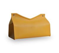 LIXSAZSE Bolsa de almacenamiento de tejido cuero PU en forma V, soporte gran capacidad recargable a prueba polvo, adorno contenedor impermeable, Amarillo
