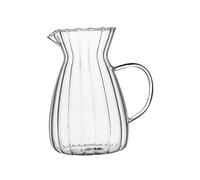 LIXSAZSE Cafetera para compartir, tetera, jarra de leche de vidrio con rayas japonesas, duradera, resistente al calor, esencial cocina para amantes, jarra leche vidrio con rayas japonesas, resistente