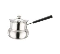 LIXSAZSE Calentador de mantequilla multifuncional para mezclar café, calentar leche y preparar deliciosas sopas sin esfuerzo. Taza de café portátil acero inoxidable con asa, Plata, 1080 ml