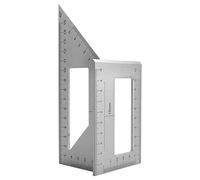 LIXSAZSE Calibrador de ingletes 3D multifuncional de aleación aluminio, fácil ensillar, plantilla trazado ingletes, herramienta duradera carpintero 45/90/135 grados, regla en T ángulo
