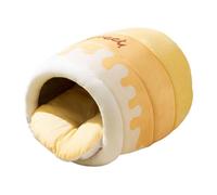 LIXSAZSE Cama cálida para Gatos Que Brinda Comodidad y Seguridad a los Gatos de Interior Innovador Honey Pot Espacio Acogedor para Dormir para Todas Las Estaciones Cama para, Amarillo, L