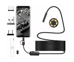 LIXSAZSE Cámara endoscópica Industrial para USB C cámara de inspección de Corto Alcance IP67 resolución Impermeable 640480 VGA /30, Alambre Flexible, 10M