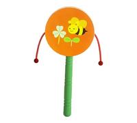 LIXSAZSE Campana de Mano, Tambor Musical Colorido para bebés, Experiencia educativa, sonajero, Tambor, inspira Aprendizaje Activo a través de un Juego , Abeja , 15x8cm